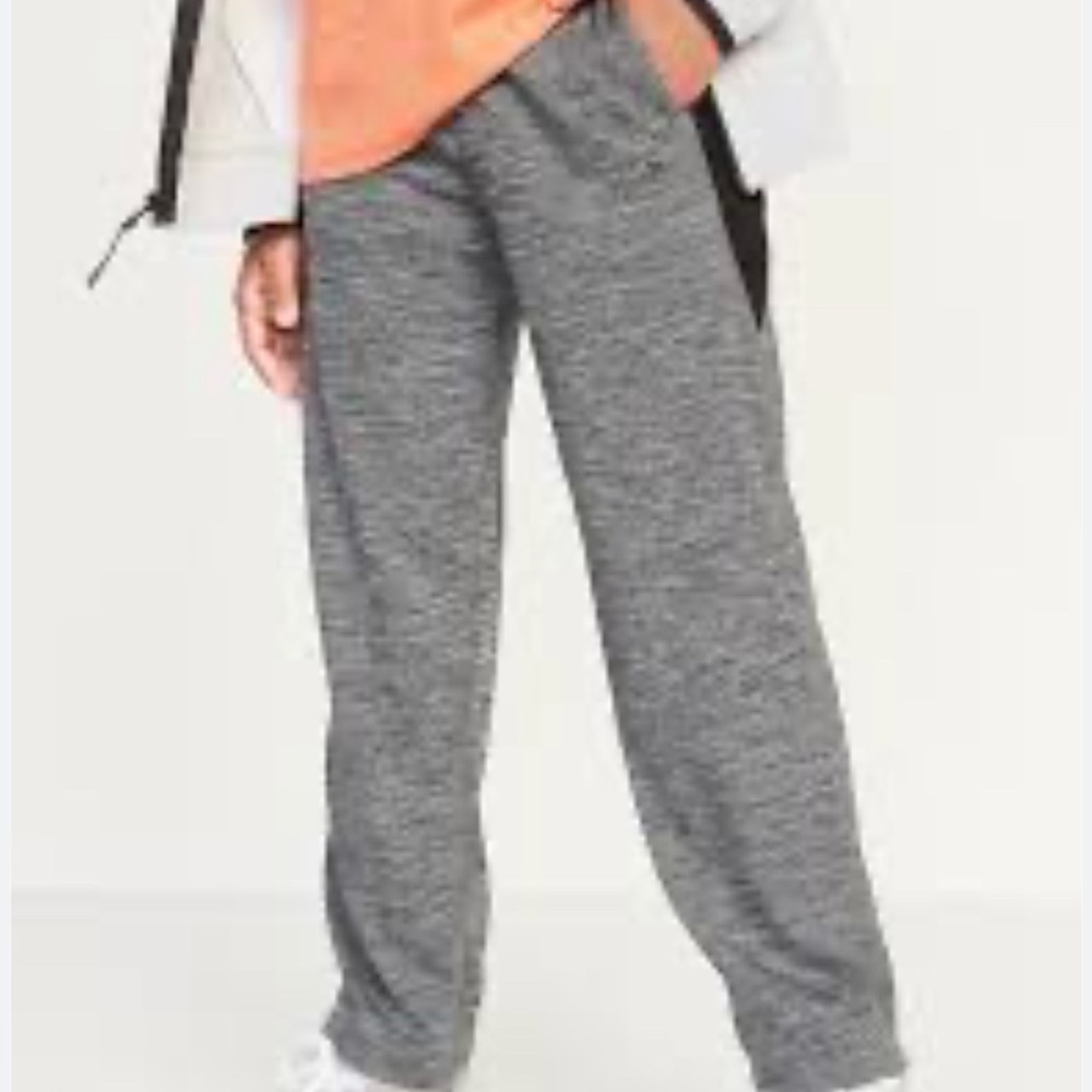 OLD NAVY boys GO DRY Mesh Track Pants - Heather grey/black  - Size XL (14/16)